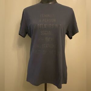 New Christian Dior Designer Navy Blue T-shirt Top Medium